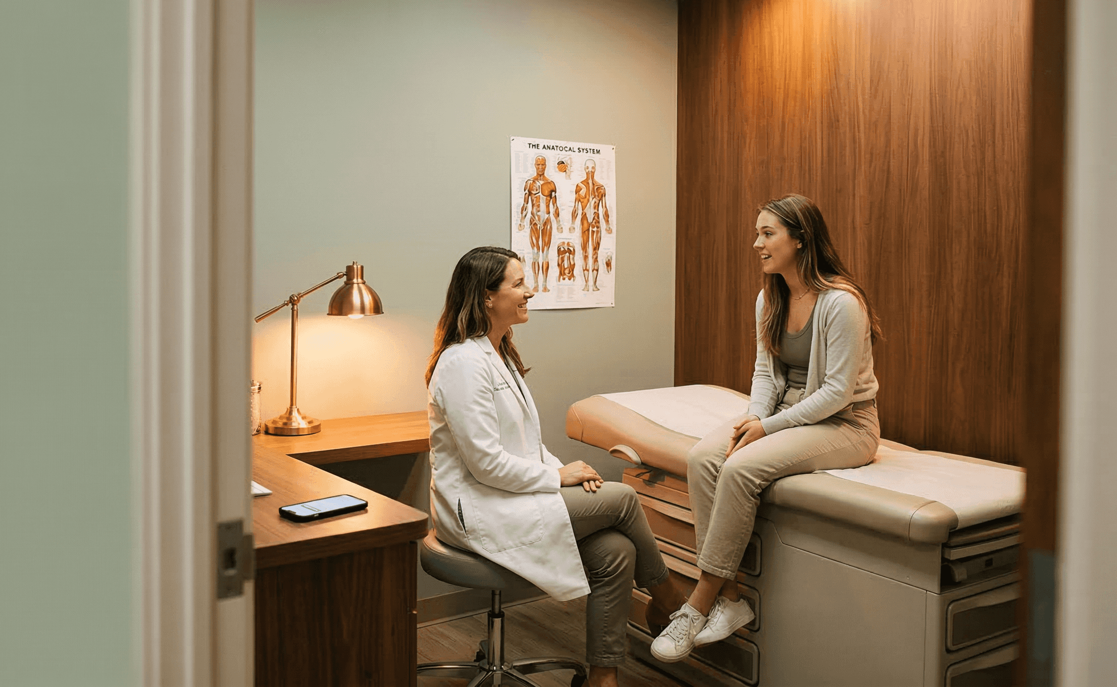 doctor and patient in an exam room