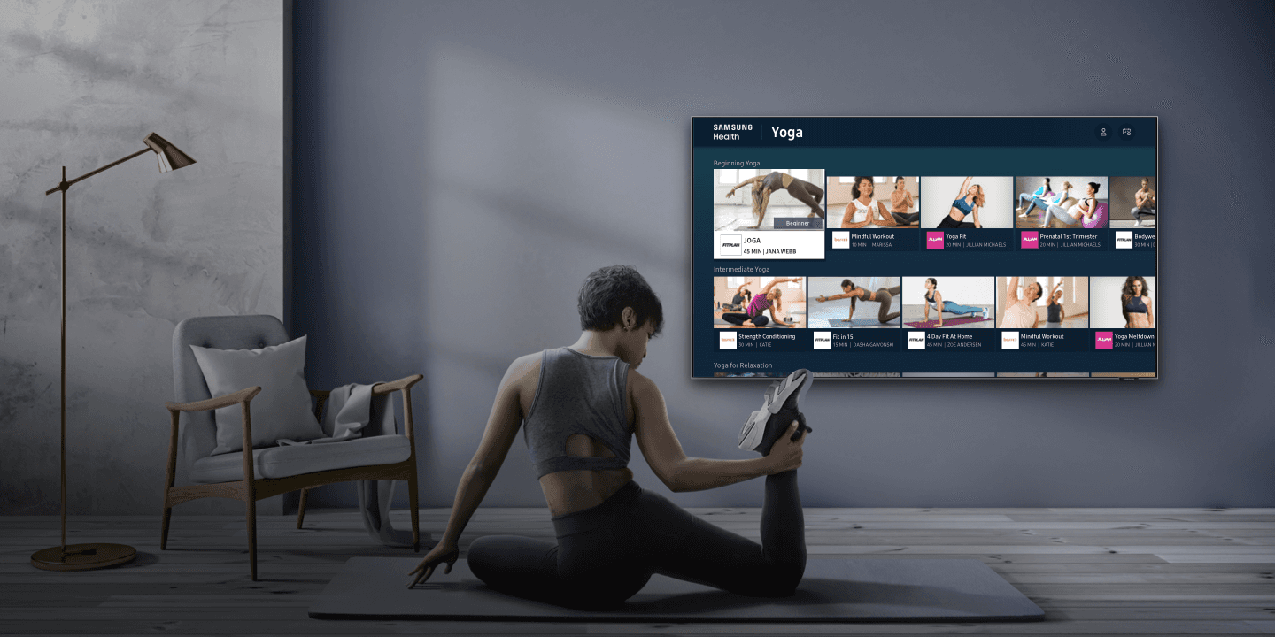 Women stretching before her workout