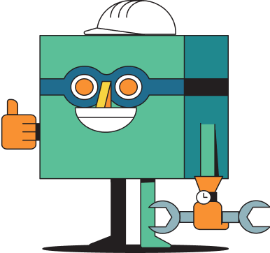 Block character giving thumbs up