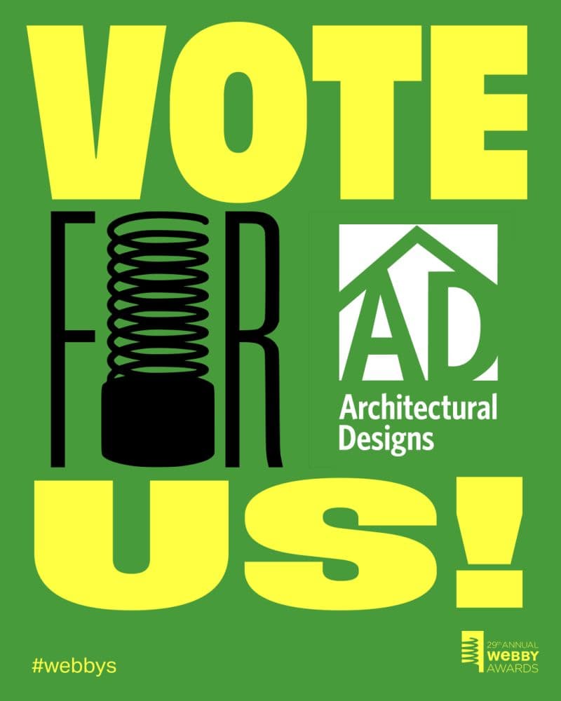 Architectural Designs has been nominated for a Webby Award